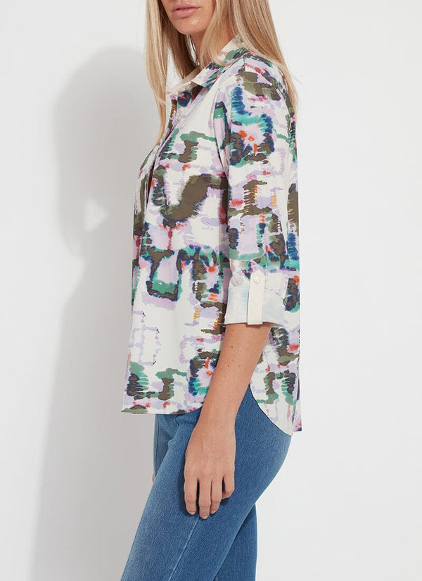 LYSSE PATTERNED ROLL TAB TOP