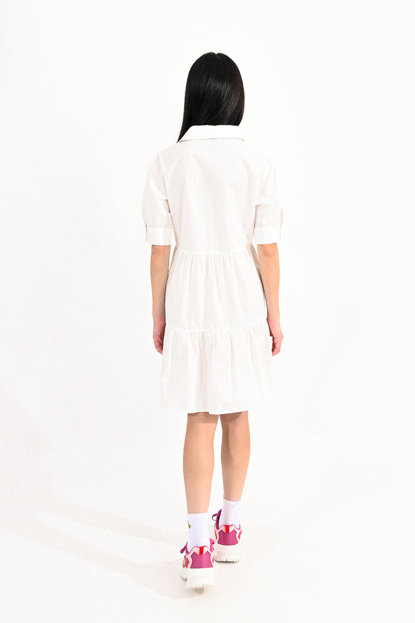 MOLLY BRACKEN WOVEN DRESS- WHITE