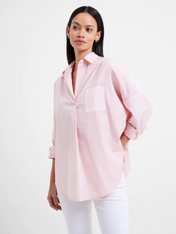 FRENCH CONNECTION Rhodes Poplin Striped Popover Shirt