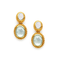 Julie Vos SIENA TWO STONE EARRING